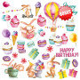 Doppelseitiges Scrapbooking-Papierset Sweet Birthday, 20 cm x 20 cm, 10 Blätter