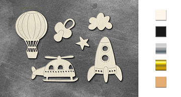 Chipboard embellishments set, Boho Baby #813