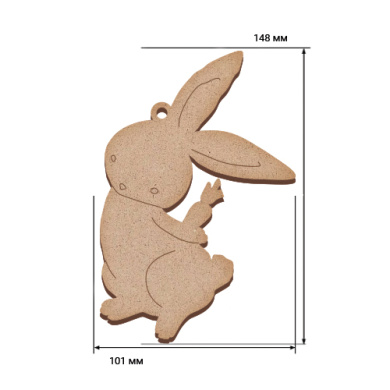 Blank for decoration, Bunny with a carrot, #508 - 2