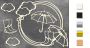 Zestaw tekturek "Okrągła ramka z parasolkami" #473