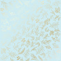 Лист односторонней бумаги с фольгированием, дизайн Golden Branches Blue, 30,5см х 30,5см