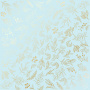 Sheet of single-sided paper with gold foil embossing, pattern "Golden Branches Blue"