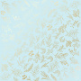 Sheet of single-sided paper with gold foil embossing, pattern "Golden Branches Blue"