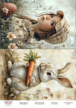 Decoupage card «Easter wreath-04» #000940, 21cm x 29,7cm