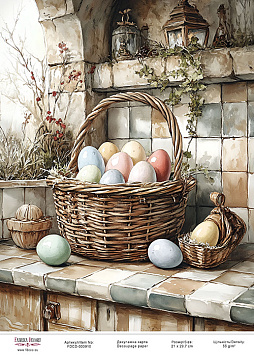 Decoupage card «Easter eggs-07» #000910, 21cm x 29,7cm