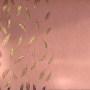Skóra PU do oprawiania ze złotym wzorem Golden Feather Pink, 50cm x 25cm 