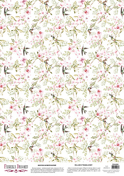Deco vellum colored sheet Flying among the flowers, A3 (11,7" х 16,5")