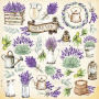 Лист с картинками для вырезания Lavender Provence 30,5х30,5 см