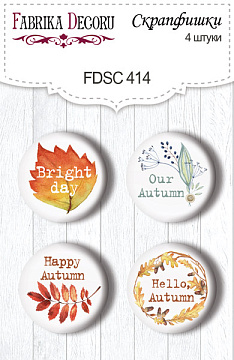 Set of 4pcs flair buttons for scrabooking Colors of Autumn EN #414