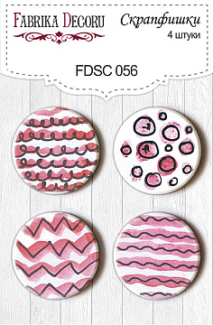 Set mit 4 Flair-Buttons für Scrapbooking #056