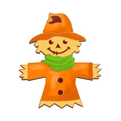 brooch blank for coloring #107 “garden scarecrow” - 2