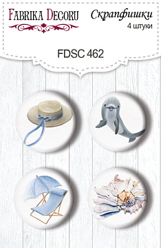 Set mit 4 Flair-Knöpfen zum Scrapbooking Memories of the Sea #462