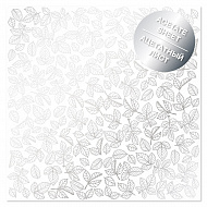 Acetate silver foiled sheet Silver Rose leaves 12"x12"