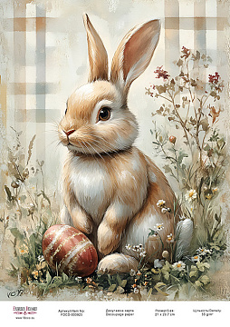 Karta do decoupage «Zajączek wielkanocny-04» #000925, 21x29,7cm