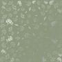 Einseitig bedrucktes Blatt Papier mit Silberfolie, Muster Silber Dill Olive 12"x12"