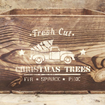 Stencil reusable, 15x20cm "New Year truck", #358 - 2