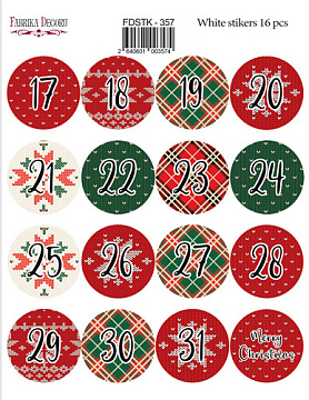 Set of stickers 16 pcs Bright Christmas #357