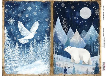 Decoupage card «Christmas Tale» #000798, 21cm x 29,7cm