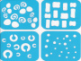 Set of stencils for crafts 7,2x5,5sm "Mini background 01" # 075