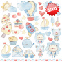 Double-sided scrapbooking paper set Sweet baby boy 12"x12", 10 sheets - 1