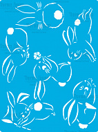 Stencil for crafts 15x20cm Sweet bunny #387