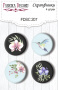 Set mit 4 Flair-Buttons zum Scrapbooking "Wild orchid" #207