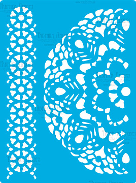 Stencil for crafts 15x20cm "Knitted napkin with border" #339