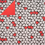лист крафт бумаги двусторонний сердечки на черном/красный 30х30 см
