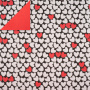 Double-sided kraft paper sheet 12"x12" Hearts on black/Red