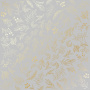 Sheet of single-sided paper with gold foil embossing, pattern "Golden Branches Grey"