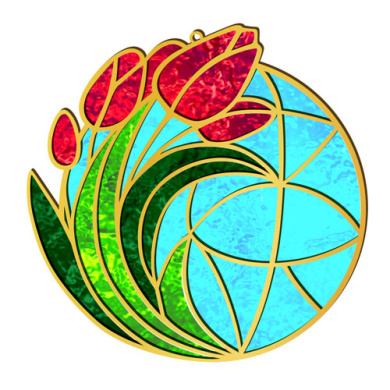 заготовка для витражной живописи "букет тюльпанов", #05 - 2 заготовка для витражной живописи "букет тюльпанов", #05 - 2