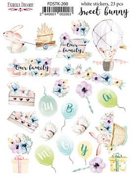 Set of stickers 23pcs Sweet bunny  #200