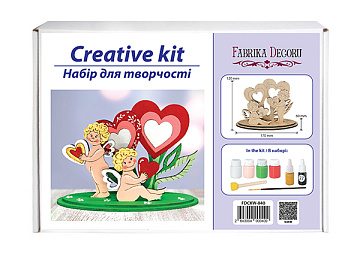 DIY wooden coloring set, desk composition "Cupids", #040