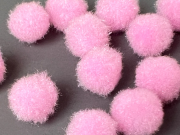 Pompons for crafts and decoration, Pink, 20pcs, diameter 10mm - 2