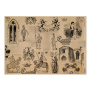 лист крафт бумаги с рисунком vintage women's world #04, 42x29,7 см