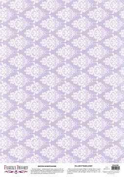 Deco vellum colored sheet Damask Wisteria, A3 (11,7" х 16,5")