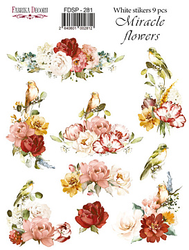 Set of stickers 9pcs Miracle flowers #281