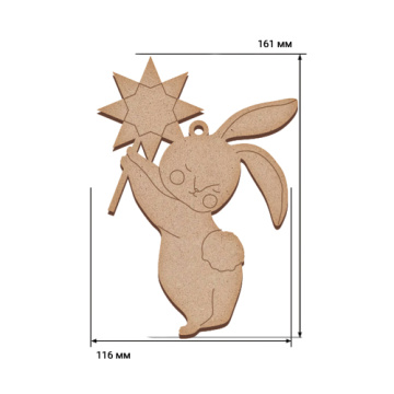 Blank for decoration, Bunny with carols, #515 - 2