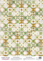 Deco vellum colored sheet Suzani Green, A3 (11,7" х 16,5")