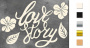 Chipboard embellishments set, "Love story" #197