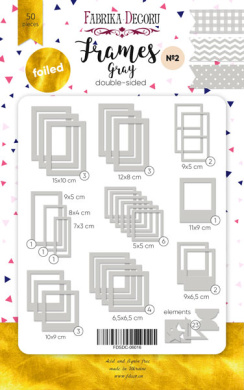 набор картонных фото рамок с фольгированием #2 gray 50шт фабрика декору - 2