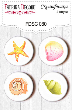 Set of 4pcs flair buttons for scrabooking #080