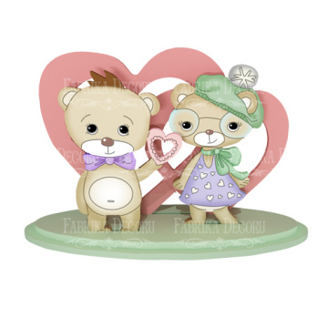 Blank for decoration #364 Bears in love - 2 Blank for decoration #364 Bears in love - 2