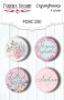 Zestaw 4 ozdobnych buttonów Shabby garden RU #230