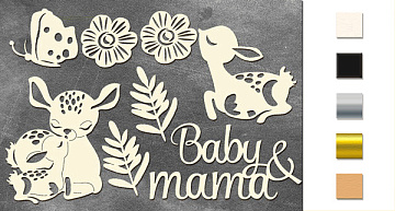 Chipboard embellishments set, "Baby&Mama 2" #200
