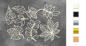 Chipboard embellishments set, Autumn botanical diary #743