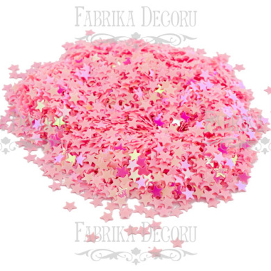 Sequins Stars mini, pink with golden nacre, #007 - 2