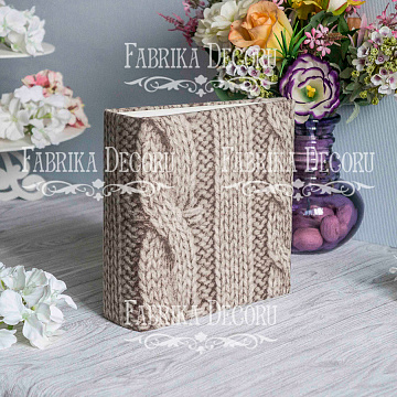 Blank album with a soft fabric cover Knitted sweater 20cm х 20cm