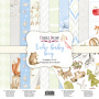 Double-sided scrapbooking paper set Boho baby boy  12"x12", 10 sheets