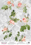 Деко веллум (лист кальки с рисунком) Romantic letters with Roses, А3 (29,7см х 42см)